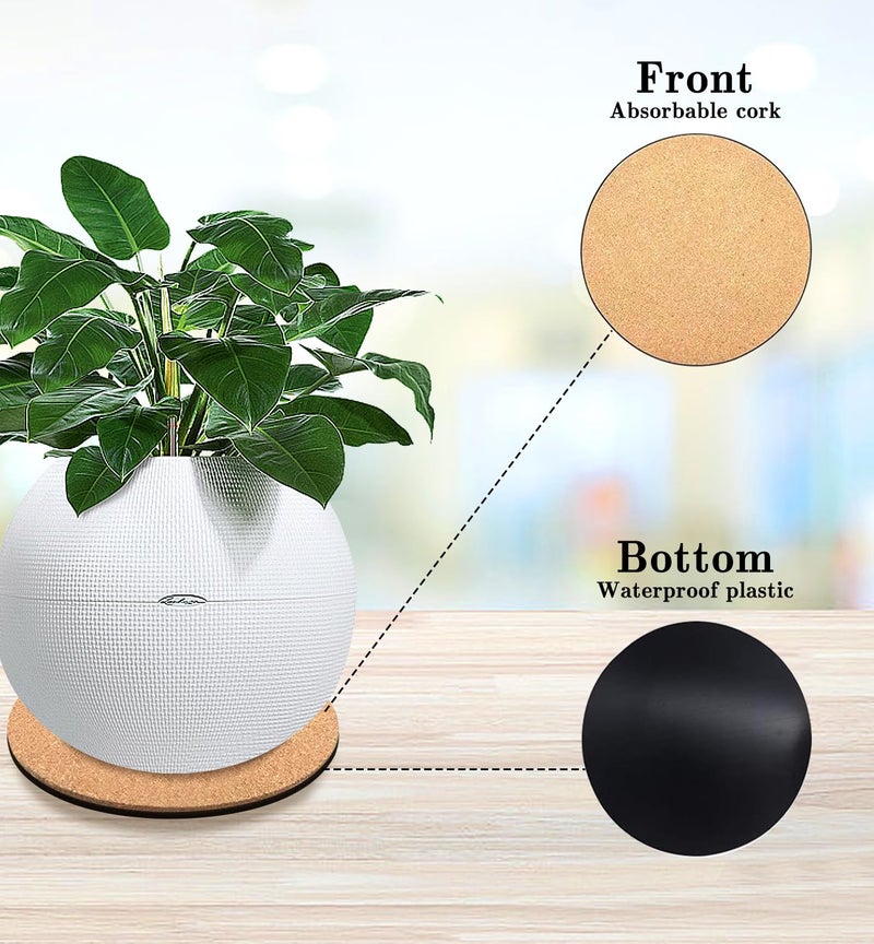 Purple Star 9 Pcs 3 Sizes Cork Plant Coasters Cork Plant Mat - 4/6/8 Inch Cork Plants Pads DIY Plant Coasters for House Plants Indoors  Cork Pads for Plant - Image 3